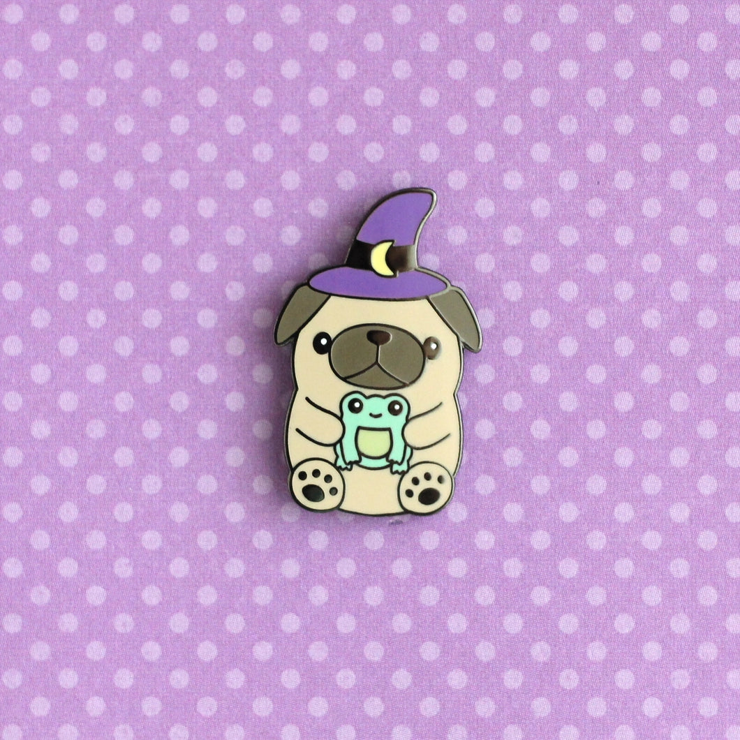 Wizard Pug Enamel Pin