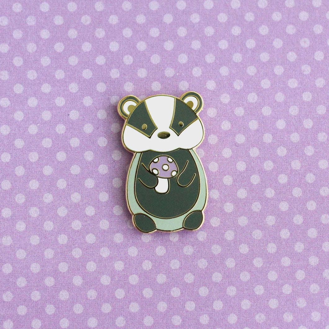 Badger and Mushroom Enamel Pin