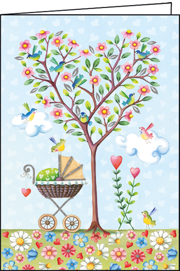 Heart Tree Baby Card