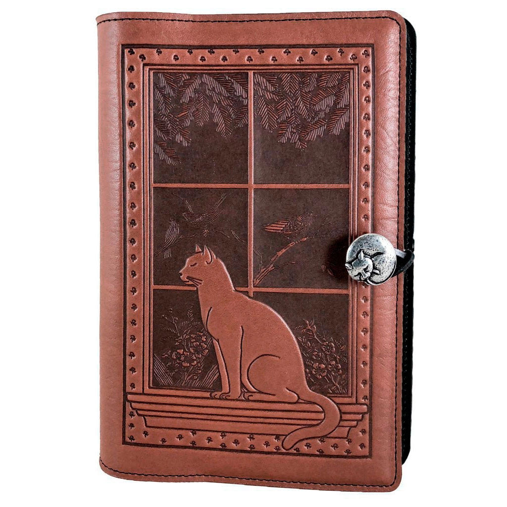 Cat in Window Small Leather Journal