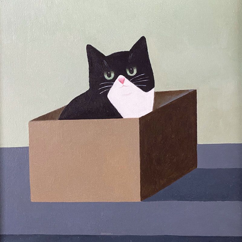 Cat in a Box Art Card