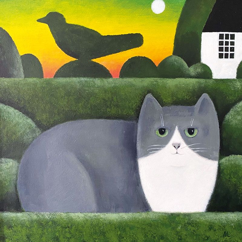 Cat in the Garden Card